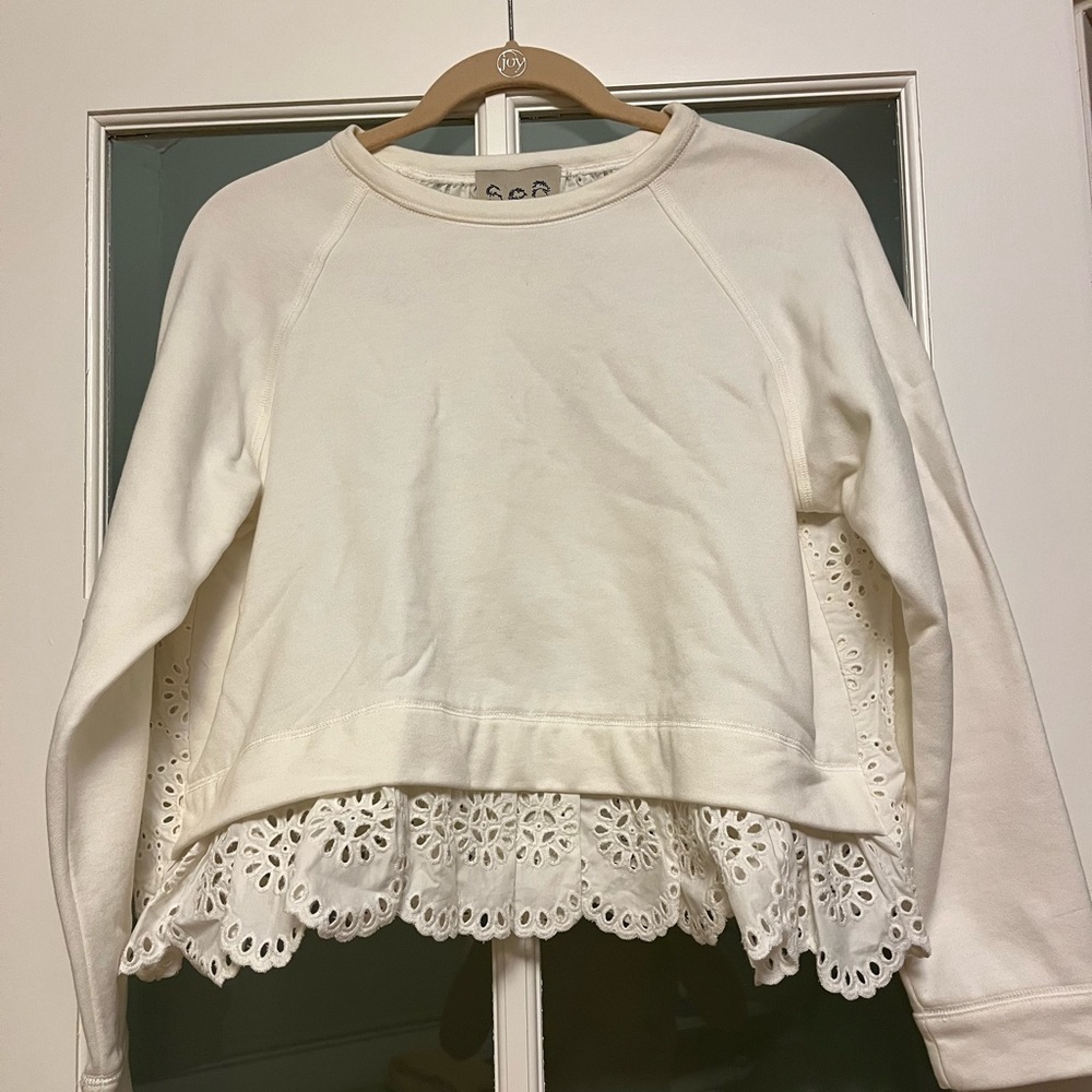SEA New York Dasha Combo Sweater White Small NWOT